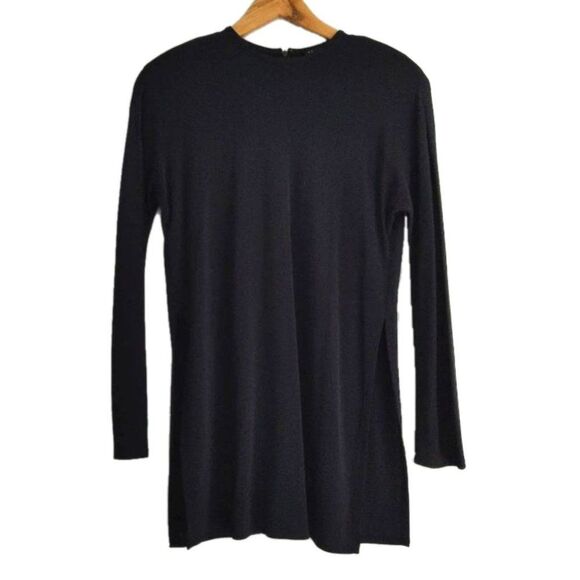 Vintage Yeohlee New York Tunic Blouse Navy Blue Shoulder Pads Size Large - Picture 7 of 14